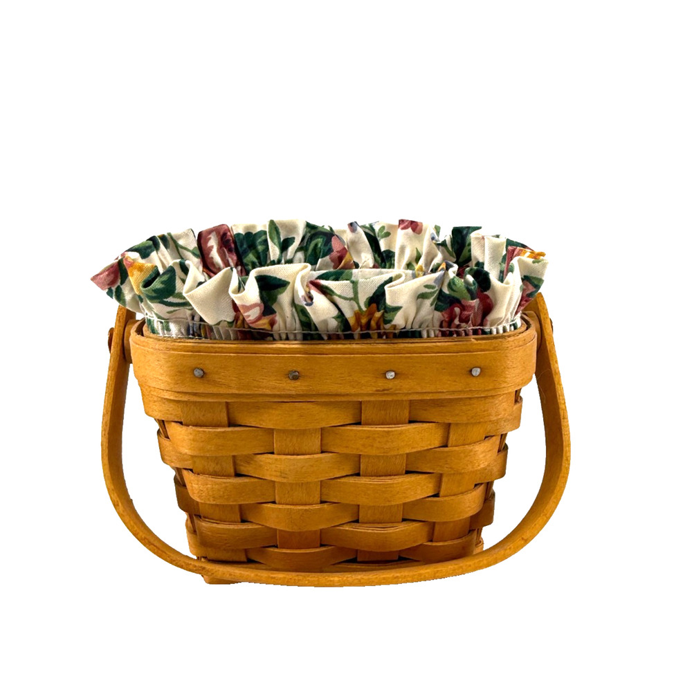 1997 Longaberger Horizon of Hope Basket w/Rose Liner & Protector Swinging Handle